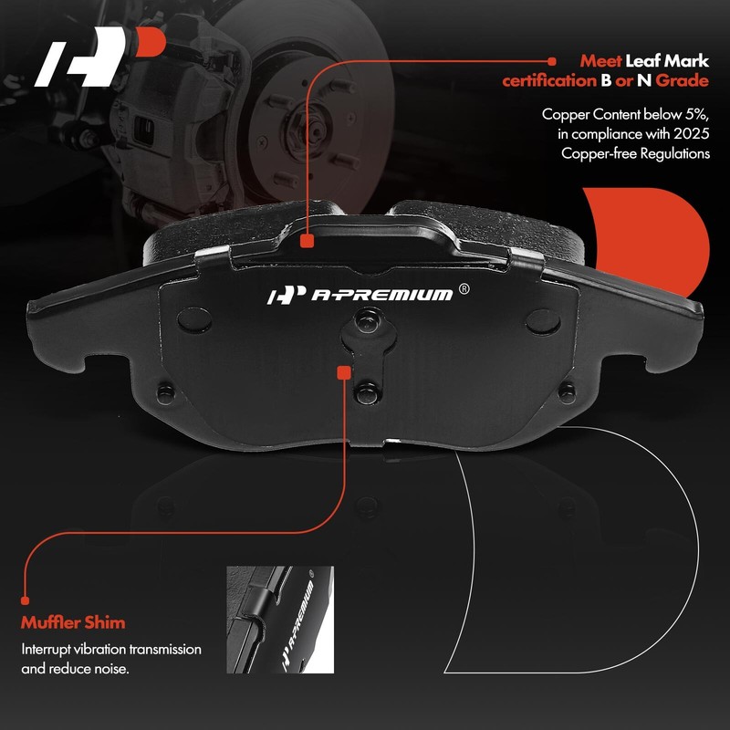 A-Premium Front Disc Brake Rotor & Pad + Hub Bearing for Saab 9-3 L4 2.0L 285mm gallery