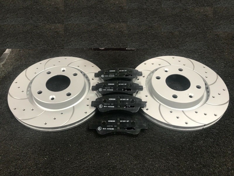 FOR TOYOTA STARLET 1.3 SPORT EP91 FRONT DRILLED GROOVED BRAKE DISCS 238MM & PADS
