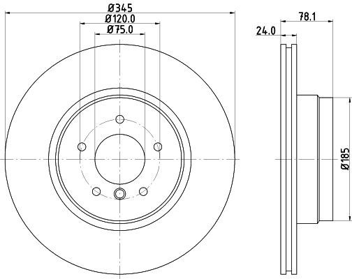 2X Mintex MDC2331 Rear Brake Discs 345mm Vented Fits Bmw X5 X6
