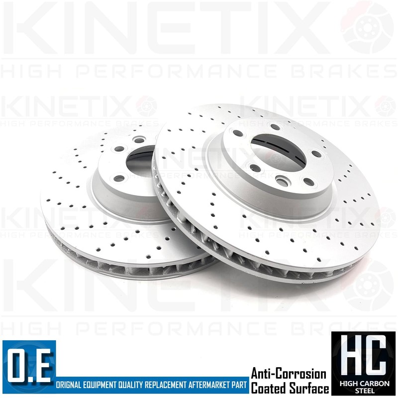 FOR PORSCHE CAYENNE 3.0 S 11-22 CROSS DRILLED FRONT REAR BRAKE DISCS 350mm 330mm gallery