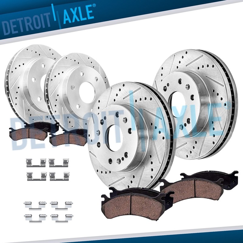 Front & Rear Rotors + Brake Pads for Chevrolet Tahoe Silverado GMC Sierra 1500