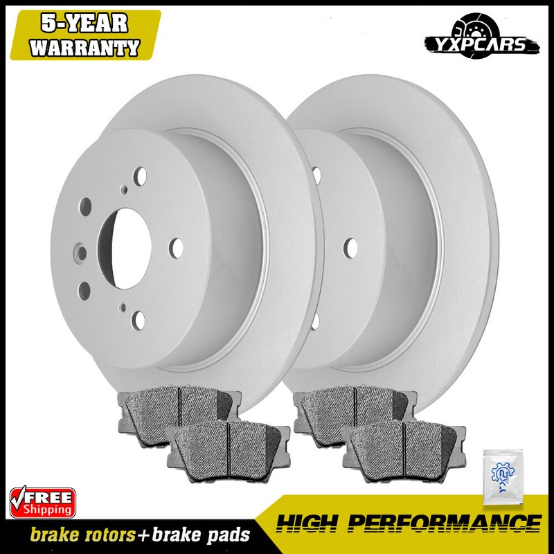 Rear Brake Rotors + Brake Pads For 2013 2014 2015 2016 Toyota Avalon Camry