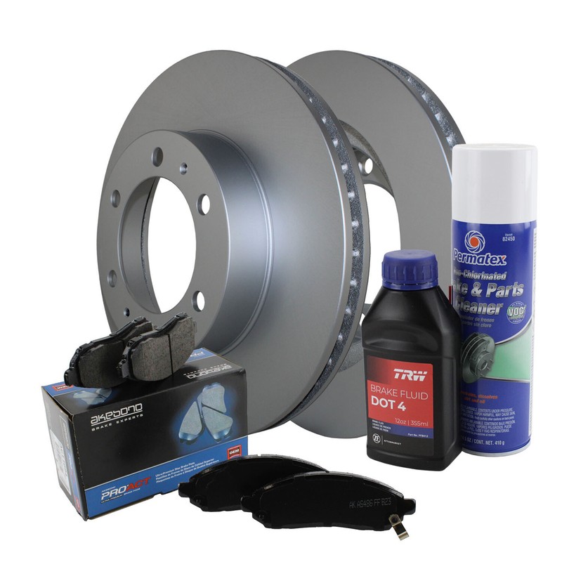 Front Brake Kit 319mm Rotors & Akebono Ceramic Pad For 4Runner FJ Cruiser Tacoma
