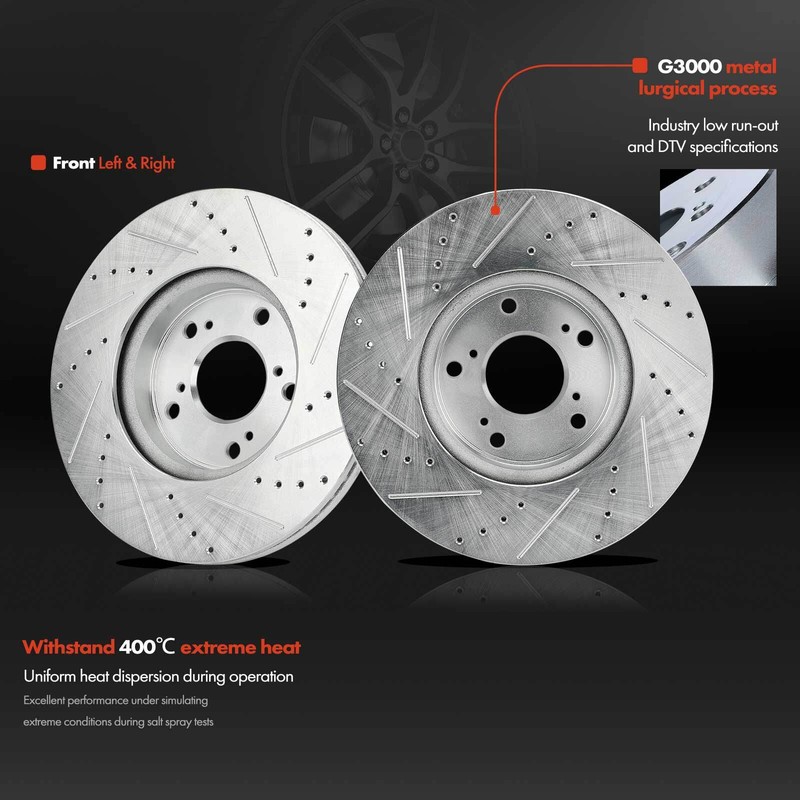 Front Drilled Brake Rotors for Honda Accord 2013 2016-2017 HR-V 2016-2022 1.8L gallery