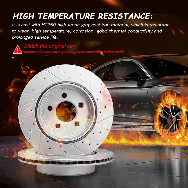 321mm Front Drilled Rotors Ceramic Brake Pads for 2010 - 2015 Chevrolet Camaro gallery