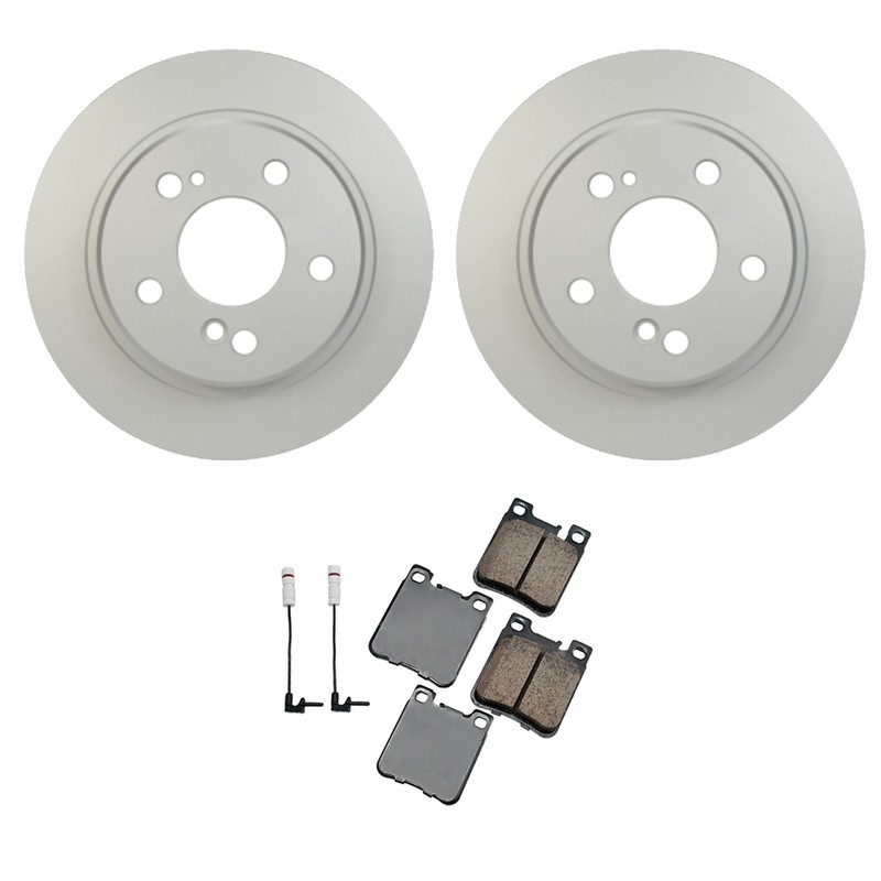Hella Rear Rotors Akebono EURO Ceramic Disc Brake Pads Kit For R129 SL320 SL500