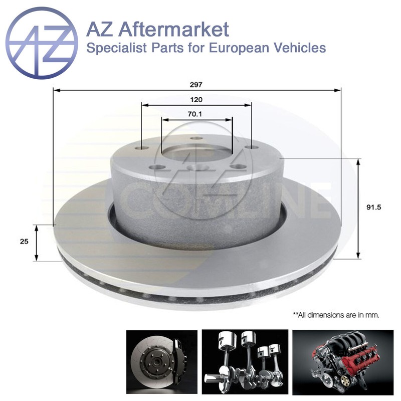 Fits Land Rover Discovery 1998-2004 2.5 TD5 3.9 4.4 AZ Front Brake Disc #1