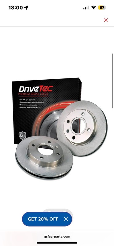 DRIVETEC – Front Vented Brake Disc Pair Coated – 256mm DiameterPart: DTCDM3404