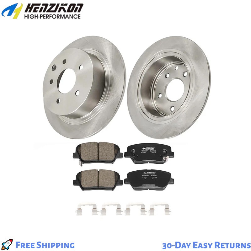 Front Disc Brake Rotors + Ceramic Brake Pads for Hyundai Santa Fe Kia Sorento .