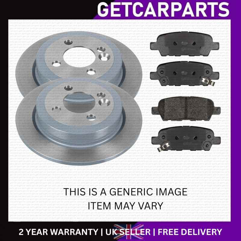 Audi A1 2010-2018 Pair Rear Solid Brake Discs/Pads 1.0/1.2/1.4/1.6/1.8/2.0