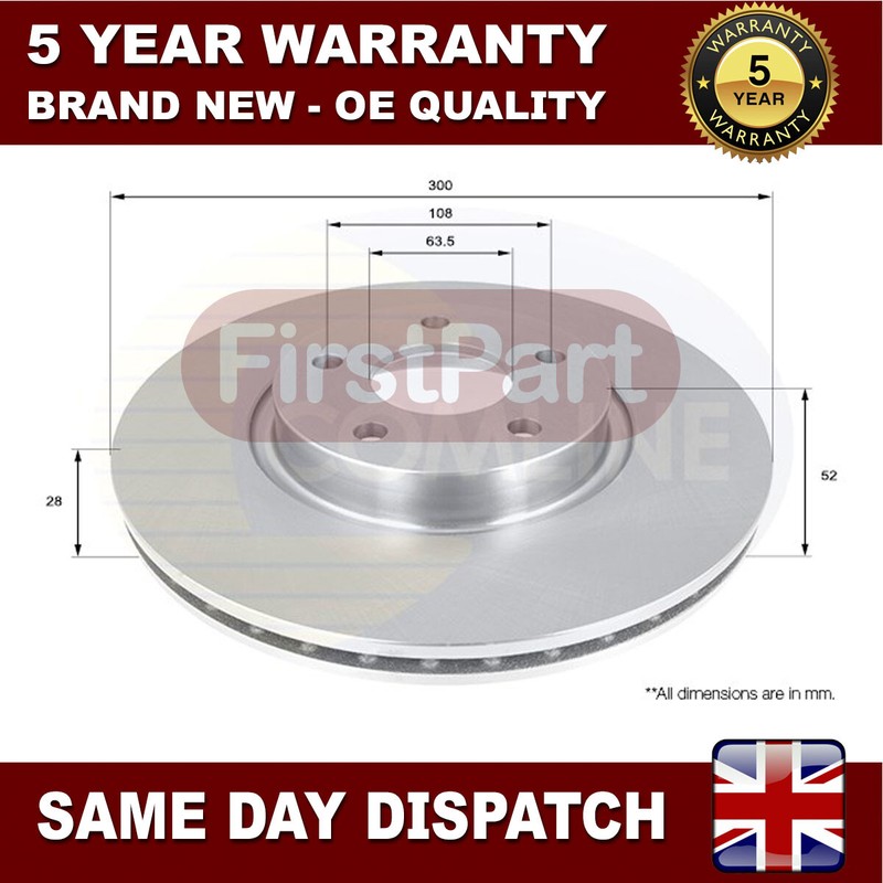 Fits Ford Mondeo 2007-2015 + Other Models Firstpart Front Brake Disc #1
