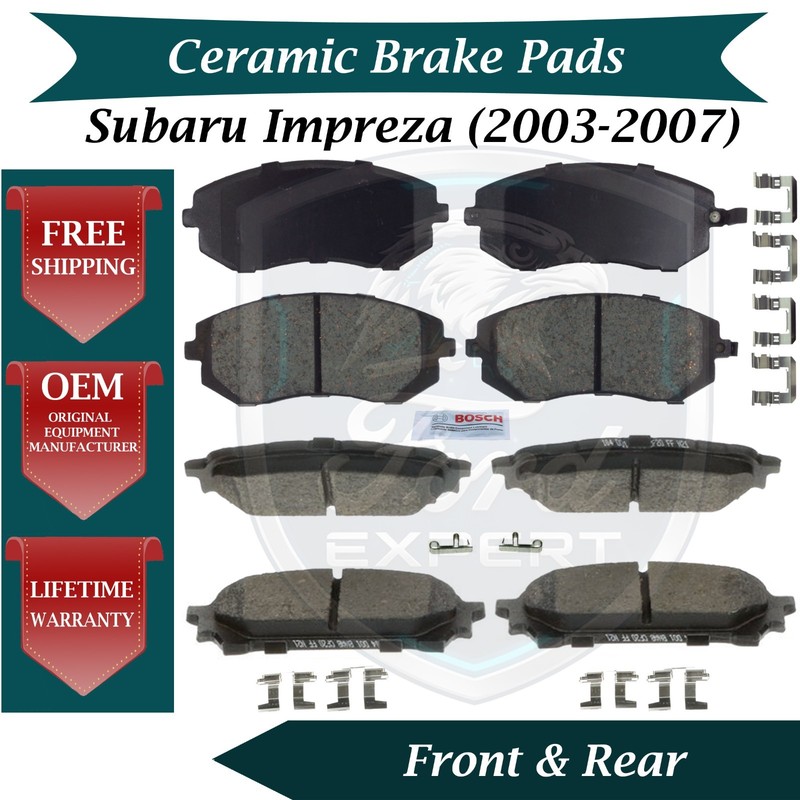 Front & Rear Ceramic Brake Pads Kit For 2003-2007 Subaru Impreza 9 Year Warranty