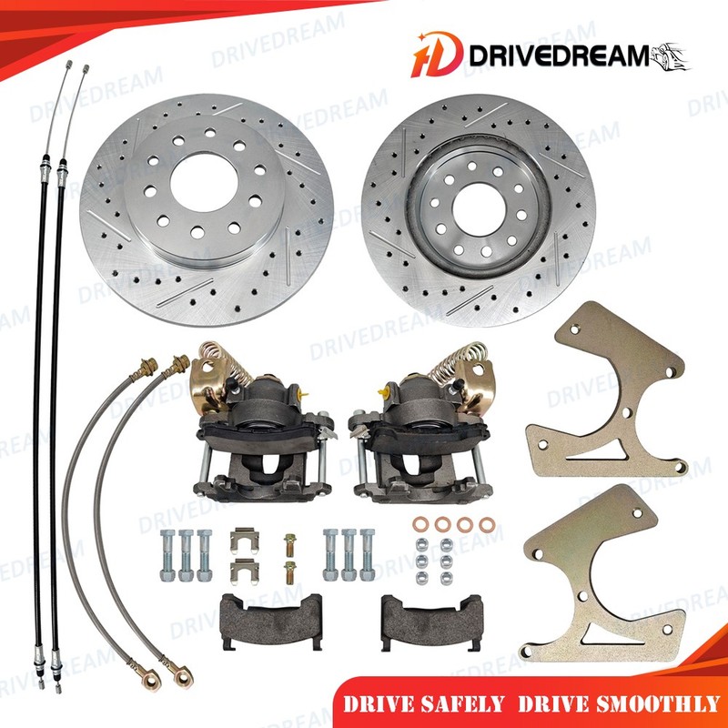 Rear 6Lug Disc Brake Kit 12″Drilled&Slotted Rotor for 63-70 ChevyC10 GMC15 Truck