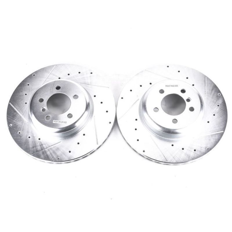 PowerStop EBR1438XPR Front Drilled Slotted Rotors 12–16 BMW 335i 435i 340i