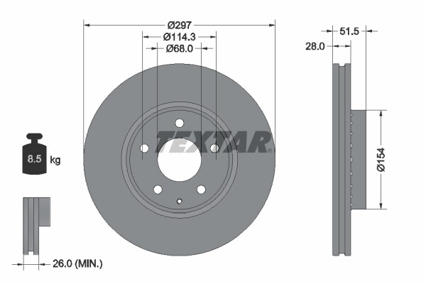 TEXTAR Front Axle DISCS & PADS for MAZDA CX-5 2.0 AWD 2011-2017 gallery