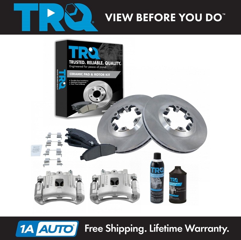 TRQ Front Ceramic Pads Rotors Calipers & Fluids for Chevrolet GMC Isuzu New