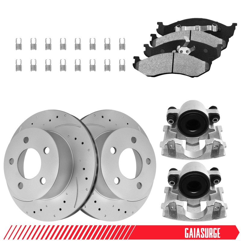 280mm Front Brake Rotor Pad Caliper for 1990-99 Cherokee Grand Cherokee Wrangler
