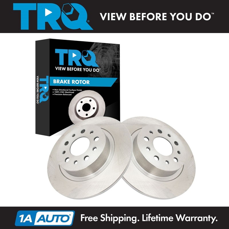 TRQ Rear Brake Rotors Set Solid For 2014-2020 Fiat 500L