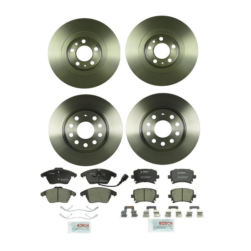 Bosch Front 280mm and Rear 286mm Brake Kit Disc Rotors Ceramic Pads For Jetta