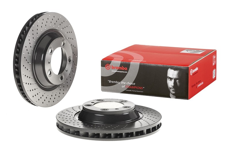 Brembo Front Driver Left Drilled 340mm Disc Brake Rotor for Porsche 911 Boxster