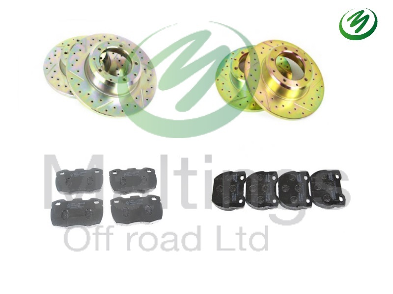Terrafirma 110 drilled + grooved brake kit Fits Defender 110 TD5/TDCI 2001 –