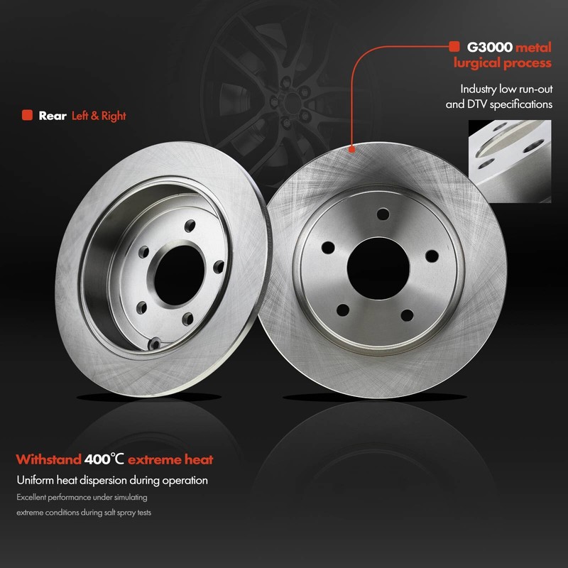 Front & Rear Disc Brake Rotors & Ceramic Brake Pads for Dodge Grand Caravan Ram gallery