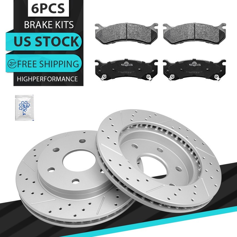 12” (305mm) Front Drilled Rotors Brake Pads for Silverado Sierra 1500 GMC Yukon