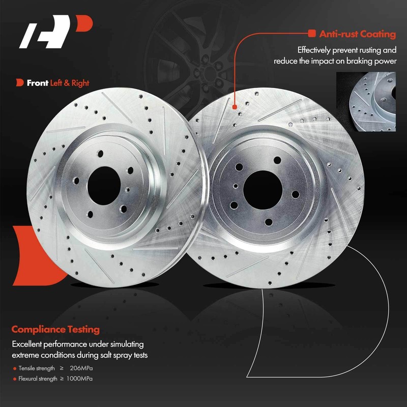 A-Premium Front Side Drilled Brake Rotor for INFINITI G37 Q60 Q70 M37 Q50 Q70L gallery
