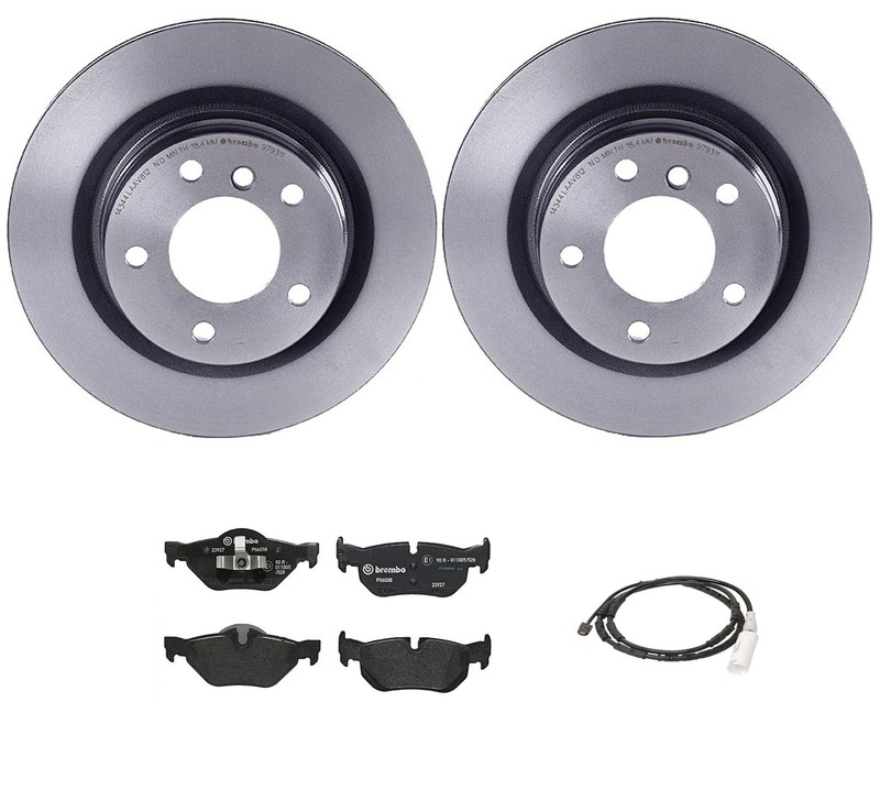 Brembo Rear Brake Kit Low-Met Pads Sensor Disc Rotors For BMW E90 E92 328i LCI