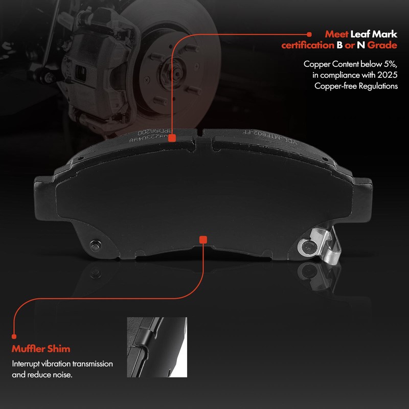 Front LH & RH Disc Brake Rotor & Brake Pad for Toyota Camry 1992-2001 L4 2.2L gallery