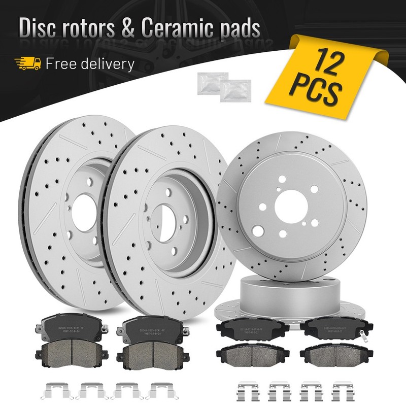 Front Rear Disc Rotors Brake Pads Kit for 2017 – 2023 Subaru Impreza Crosstrek