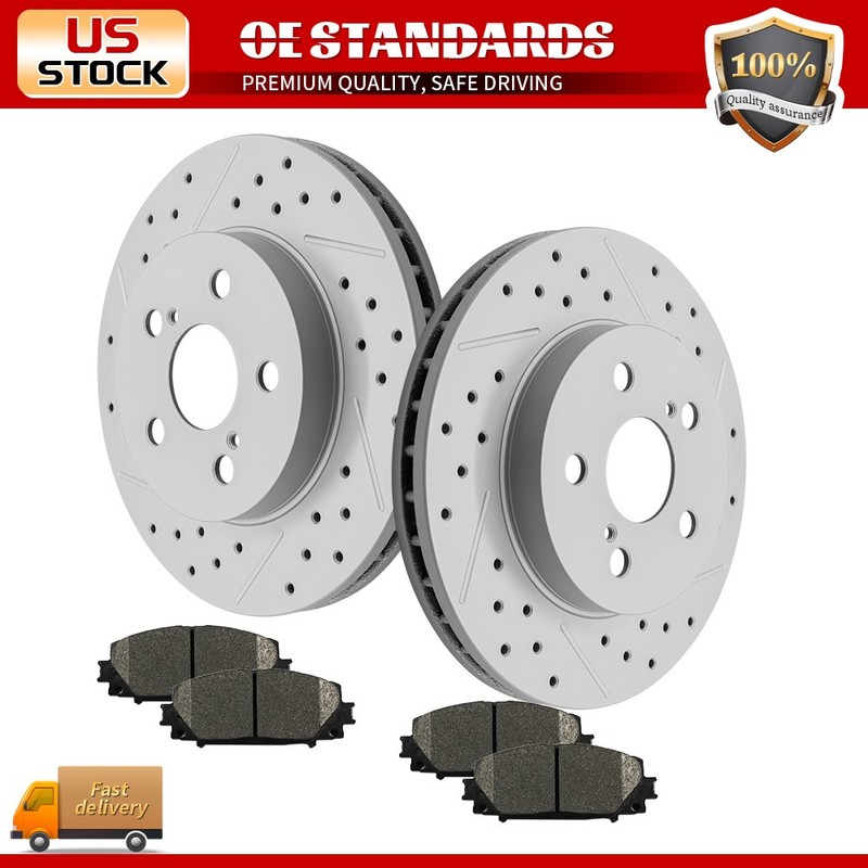 Front Disc Rotors Ceramic Brake Pads for Toyota Prius AWD-e Corolla Prius Prime