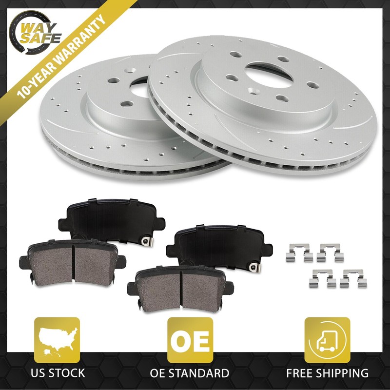 Rear Brake Rotors + Brake Pads for Cadillac XTS Buick Regal Chevrolet Impala