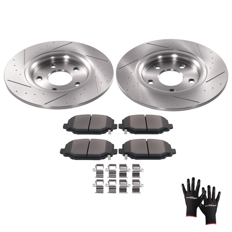 Rear Brake Rotors & Ceramic Pads Kit for Ram C/V 2012-15 Dodge Journey 2012-2020 gallery