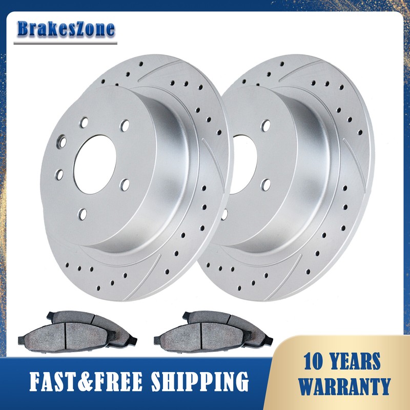 Fit for Nissan Juke 2011-2017 292mm Rear Slotted Brake Rotors Pads Kit Brakes