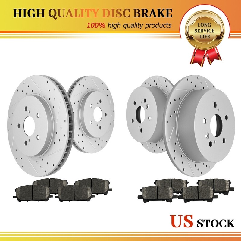 Front Rear Brake Rotors + Ceramic Pads For 2004 – 2009 Lexus RX330 RX350 RX400h