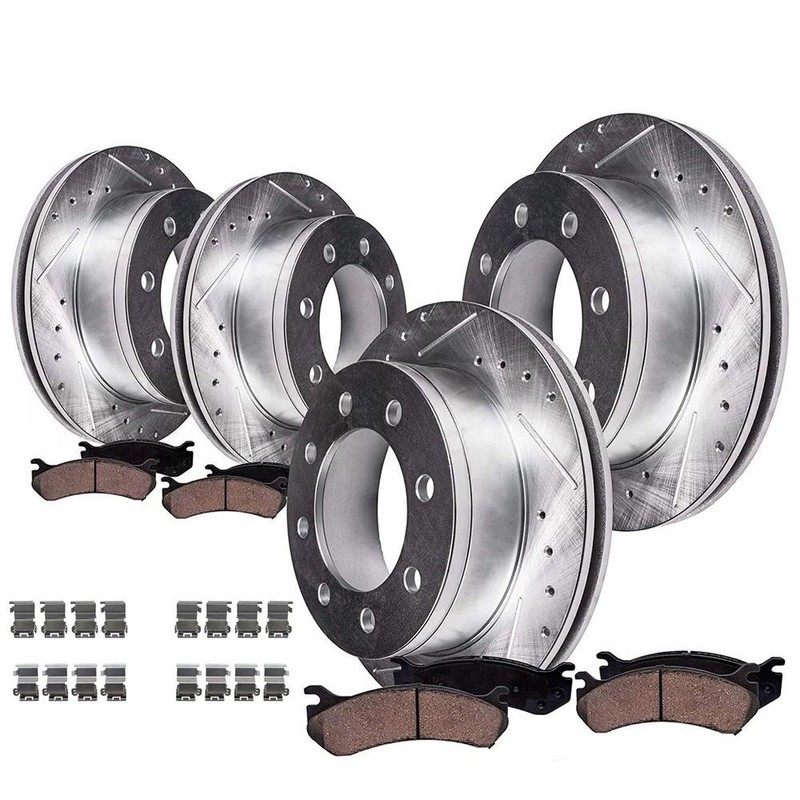 Brake Rotors & Drilled Slotted Rotors Ceramic Pads Kit