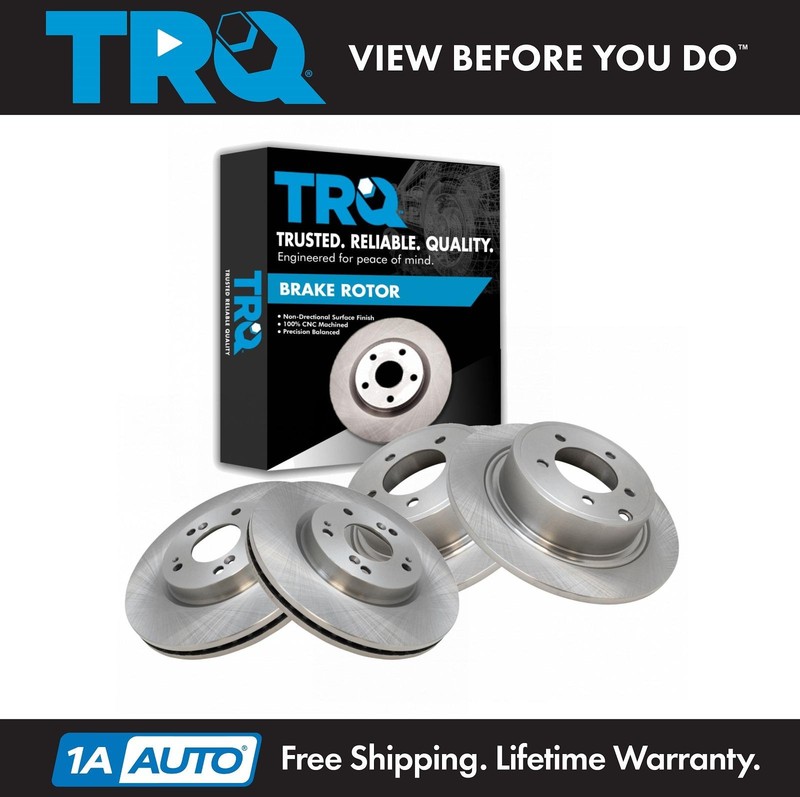 TRQ Front & Rear Disc Brake Rotor Kit Set for Chrysler Dodge Jeep Mitsubishi New
