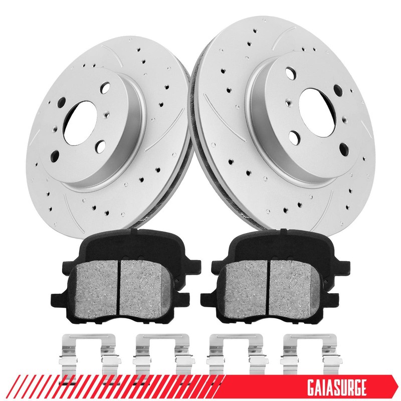 10in Front Solid Brake Rotors Ceramic Pads for 98-02 Chevy Prizm Toyota Corolla