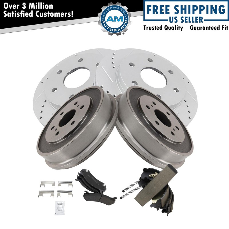 Front & Rear Brake Pad & Rotor,Shoe & Drum Kit Fits Chevrolet GMC