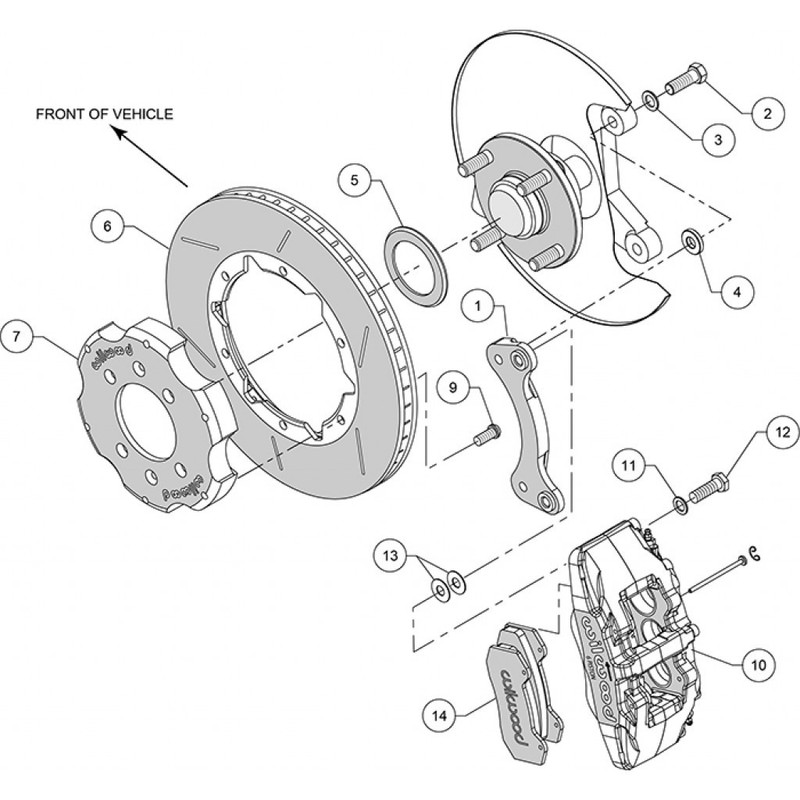 Wilwood For Mazda Miata 95-05 Brake Kit Dynapro 6 Hat Front 11.00in GT Rotor Red gallery