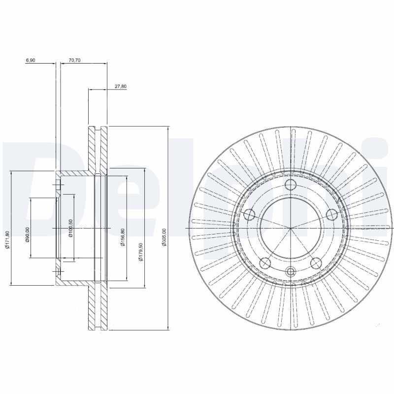 DELPHI BG9692 Brake Disc for NISSAN,OPEL,RENAULT,VAUXHALL