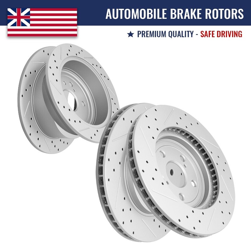 Front Rear Drilled Brake Rotors for Lexus RX350 RX330 Toyota Highlander RX400h
