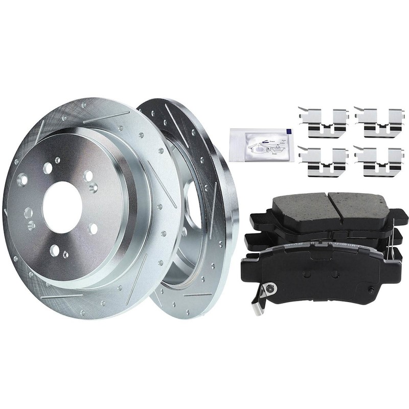 Brake Disc and Pad Kits 2-Wheel Set Rear for Honda Odyssey 2005-2010