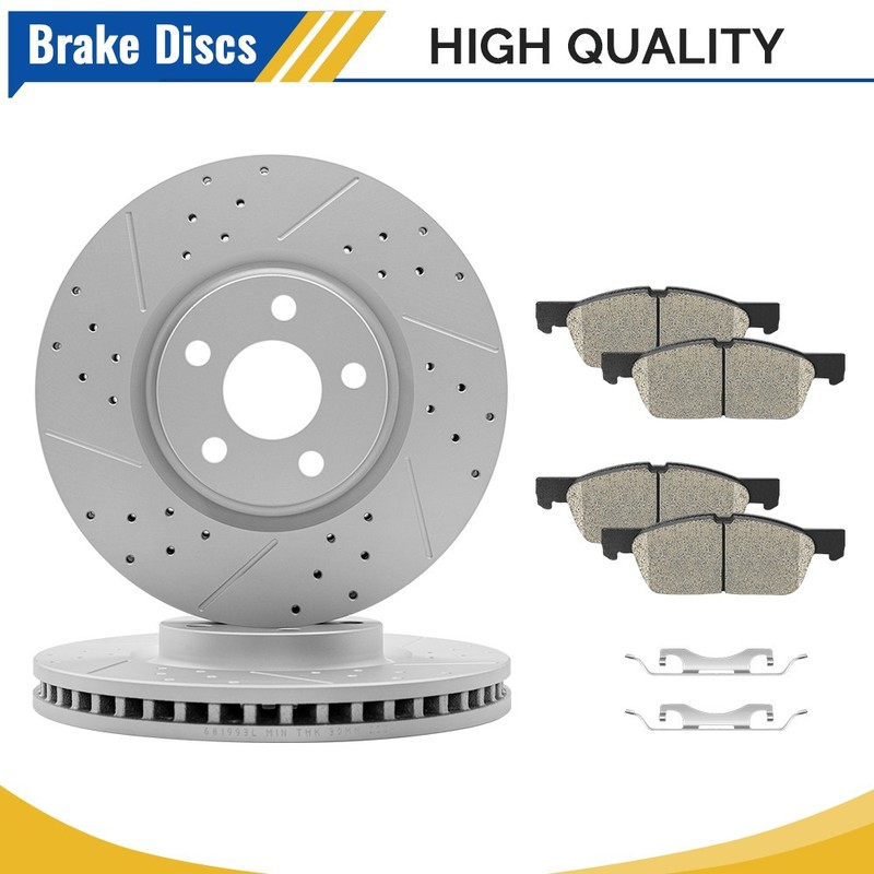 12.44″ Front Disc Brake Rotors & Ceramic Pads Kit for 2015-2020 2021 Ford Edge