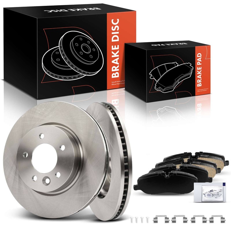 Front Side Disc Brake Rotors + Brake Pads for Land Rover LR3 2005-2009 V6 4.0L