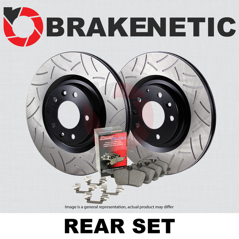 REAR BRAKENETIC Premium GT Slot Brake Rotors + Ceramic Pads 55.62025.31