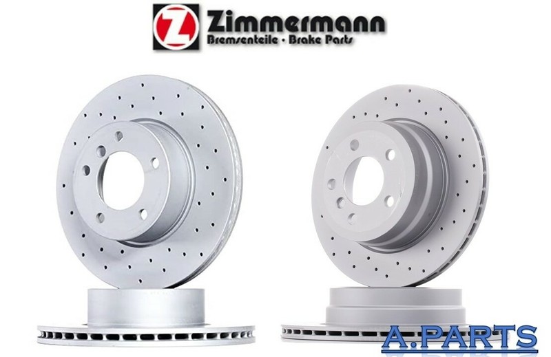 ZIMMERMANN 4X BRAKE DISC 332 320mm DRILLED FRONT REAR BMW X5 X6 E70 E71 F15