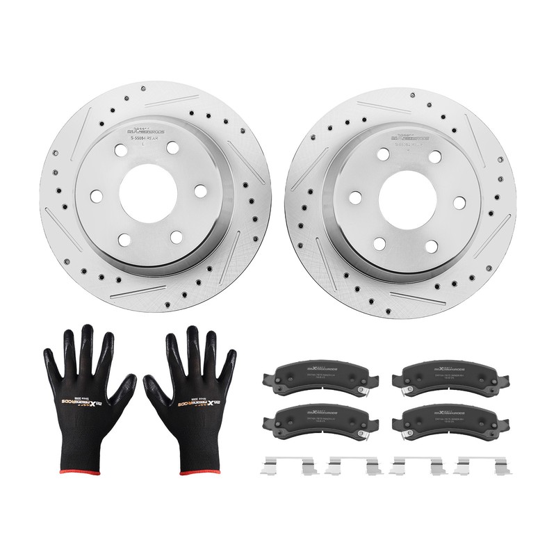 330mm Rear Drilled Brake Rotors+Pads for GMC Savana 1500/Yukon/Yukon XL 1500
