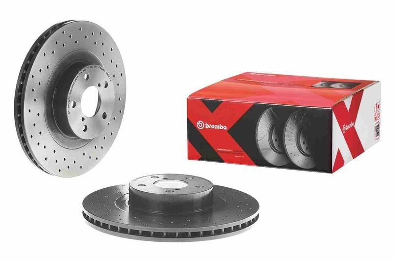 2X Brembo 09.9077.1X Front Drilled / Vented Brake Discs Fits Subaru Forester Imp
